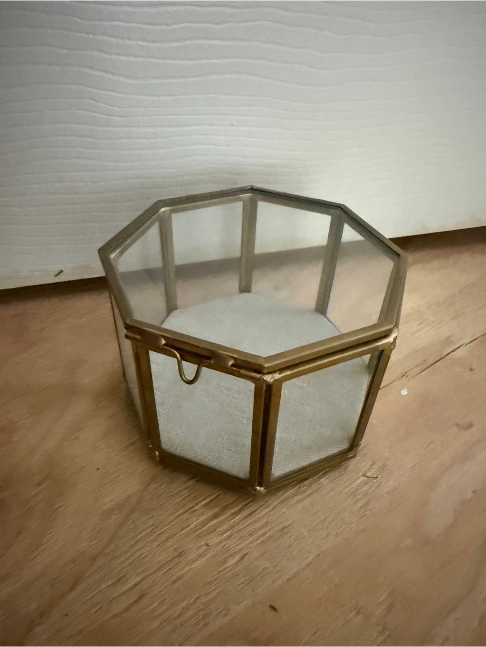 West Elm Glass and Brass Jewelry Box